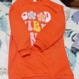 SHEIN Orange Kids Sweatshirt with Playful Print